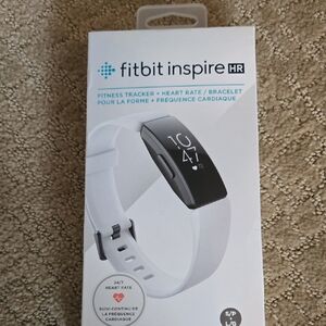 fitbit Inspire HR Fitness Tracker - White and Black